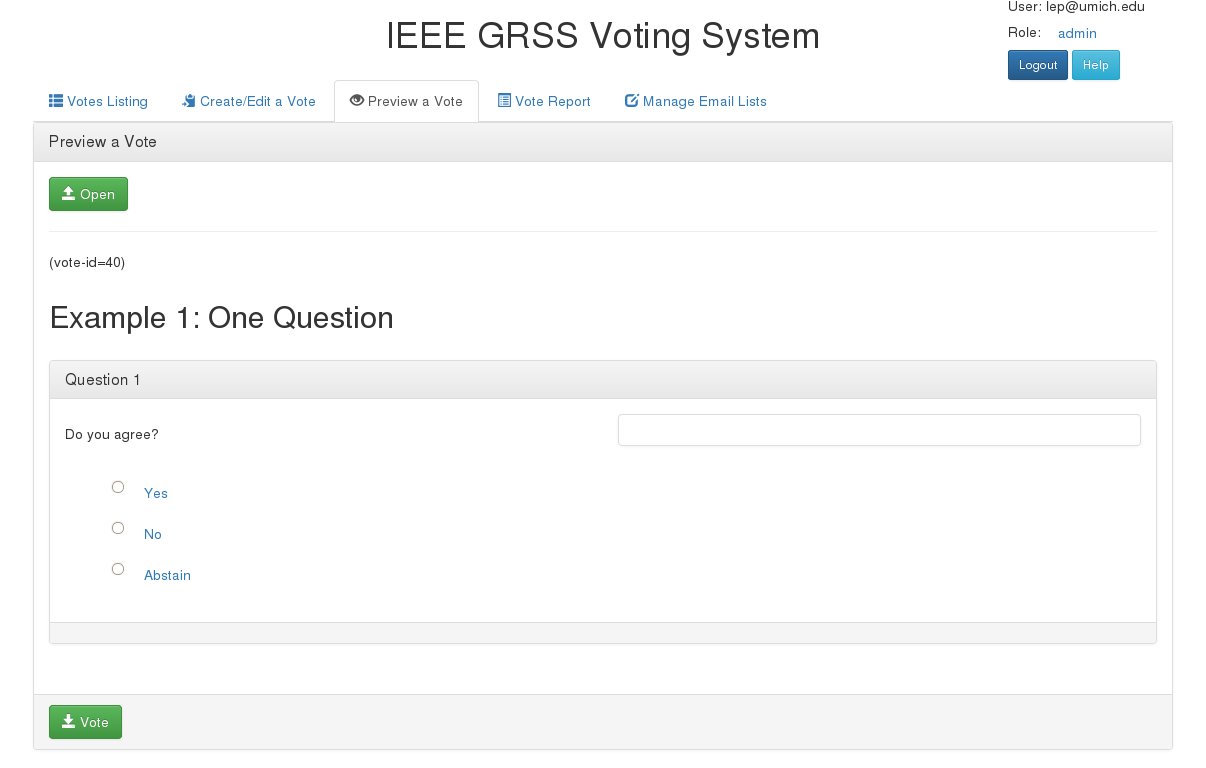 Evote System IEEE GRSS eVote System: Administrator's Manual
