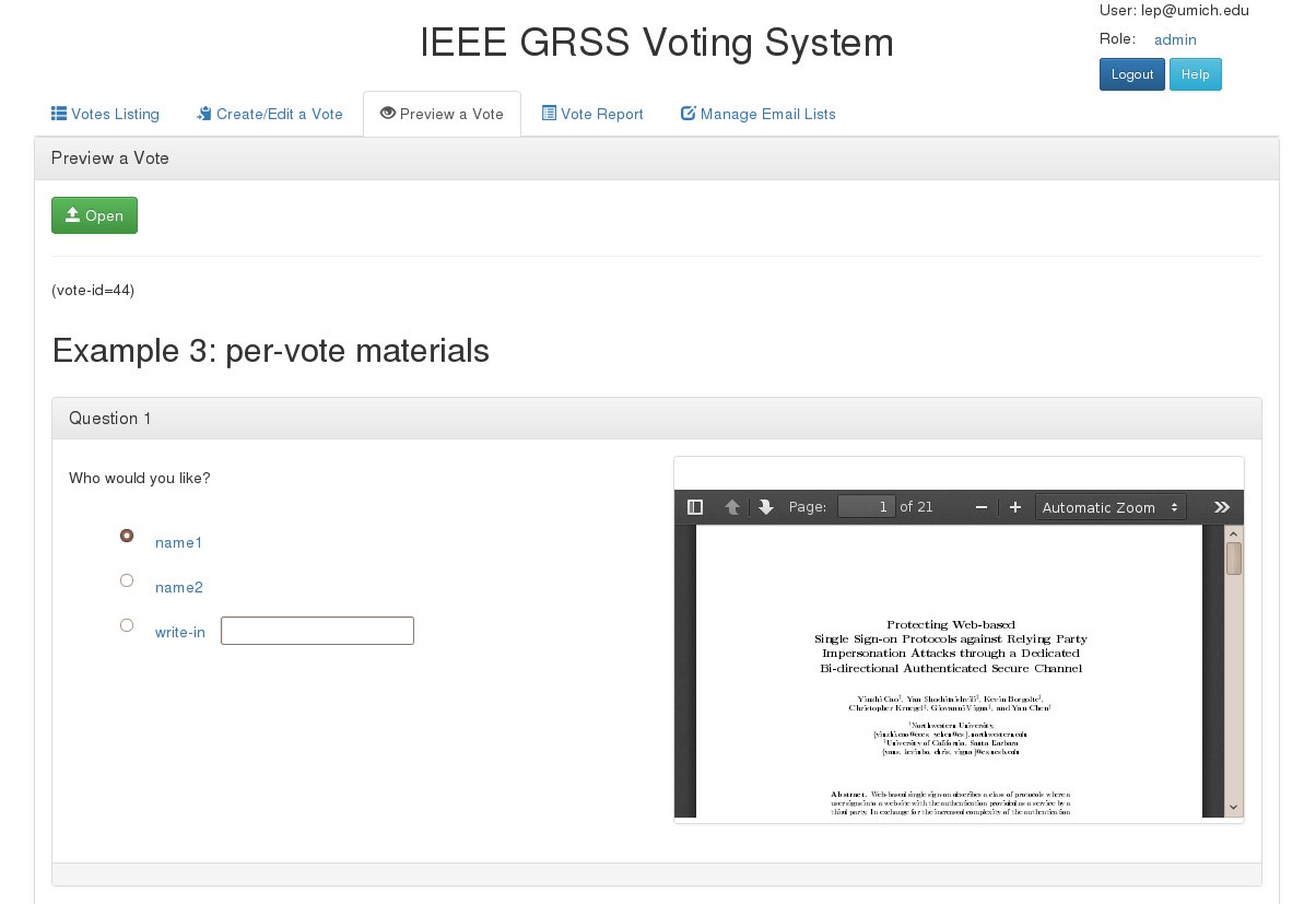 Evote System IEEE GRSS eVote System: Administrator's Manual