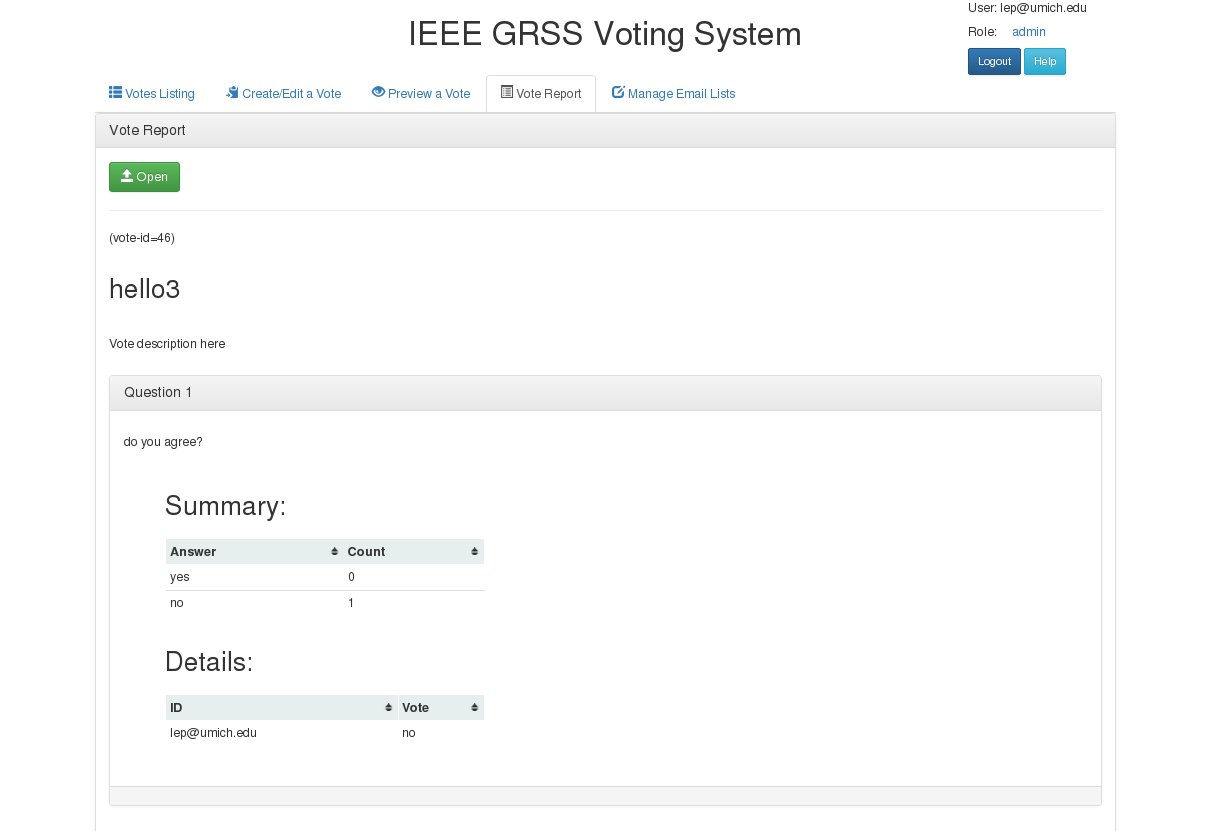 Evote System IEEE GRSS eVote System: Administrator's Manual